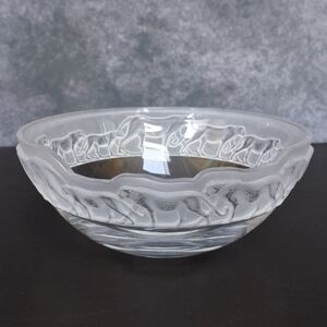 Vintage Nachtmann Safari Cheetah Big Cat Art Glass Crystal Bowl